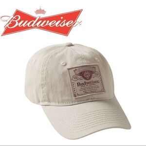 NEW Budweiser Women's Cream Tan Cotton Baseball Cap Hat